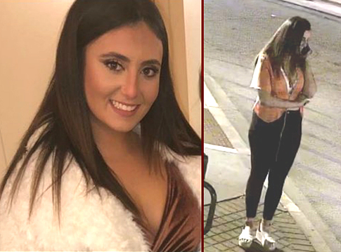 Samantha Josephson đứng chờ xe Uber trước khi mất tích. Ảnh: WRDW