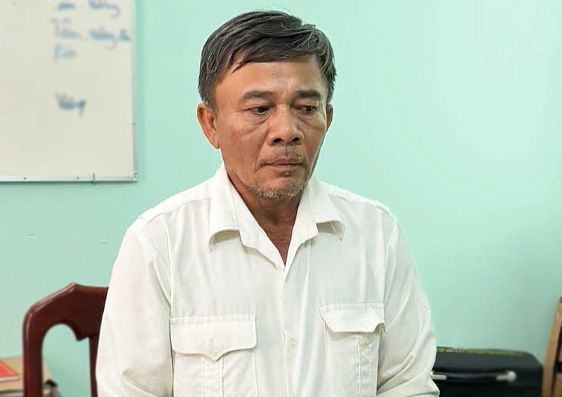 Lâm Văn Bền tại cơ quan điều tra. Ảnh: An Phú