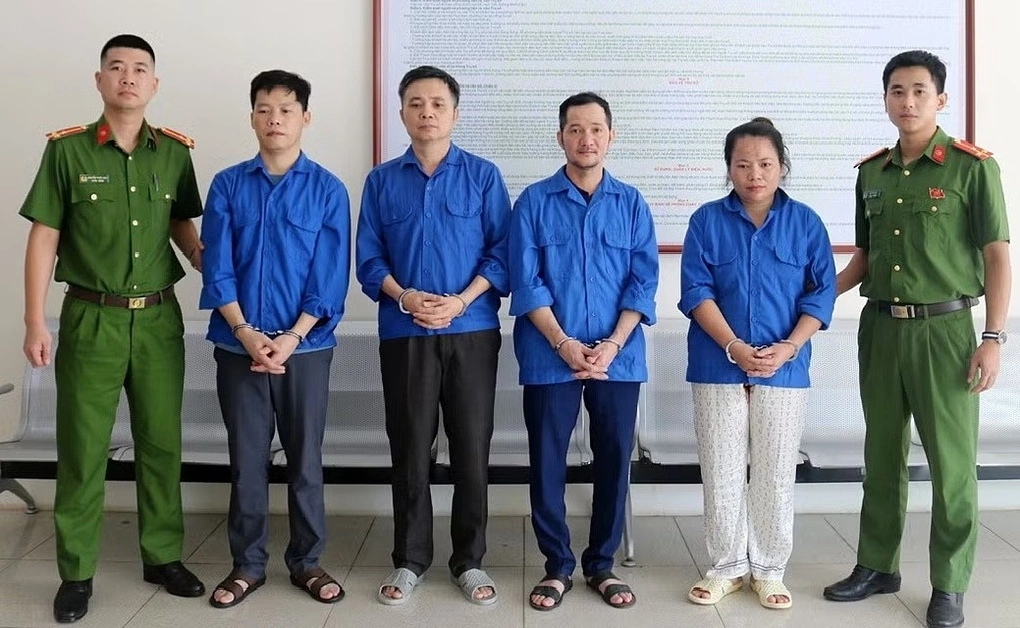 Các bị can trong vụ án. Ảnh: Công an Thái Nguyên