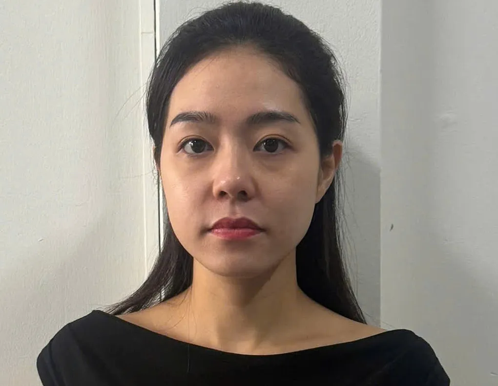 Phạm Thị Kim Xuyến tại cơ quan điều tra. Ảnh: Dương Đông