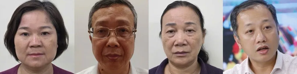 Các bị can: Nguyễn Thị Hà, Hoàng Trung, Bế Thị Thu Hiền, Nguyễn Quang Hiếu. Ảnh: Bộ Công an