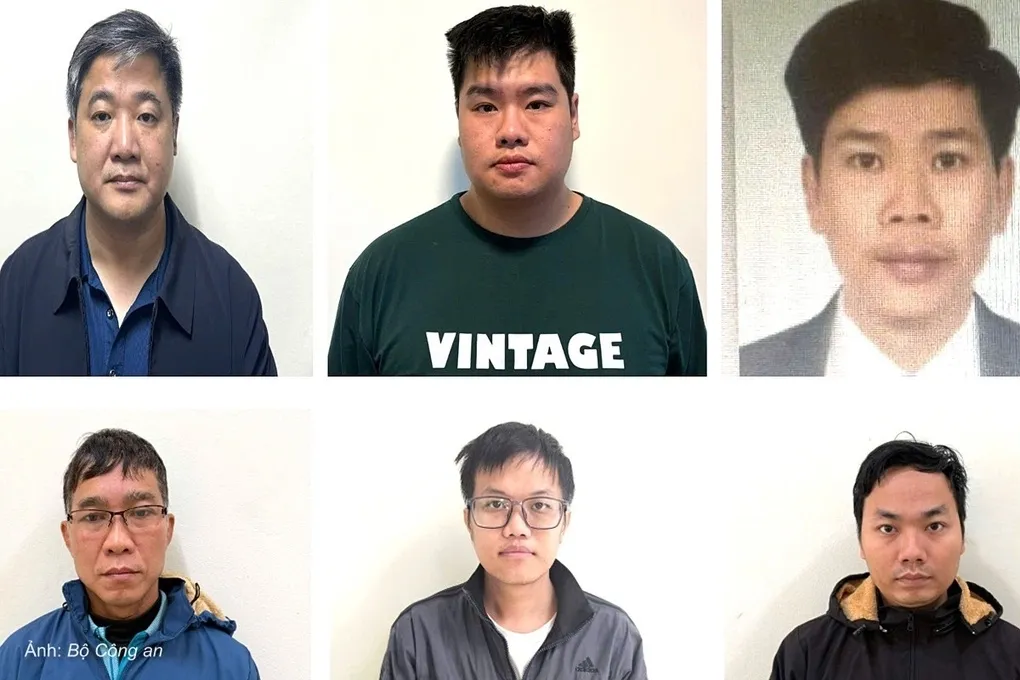 Một số bị can trong vụ án. Ảnh: Bộ Công an