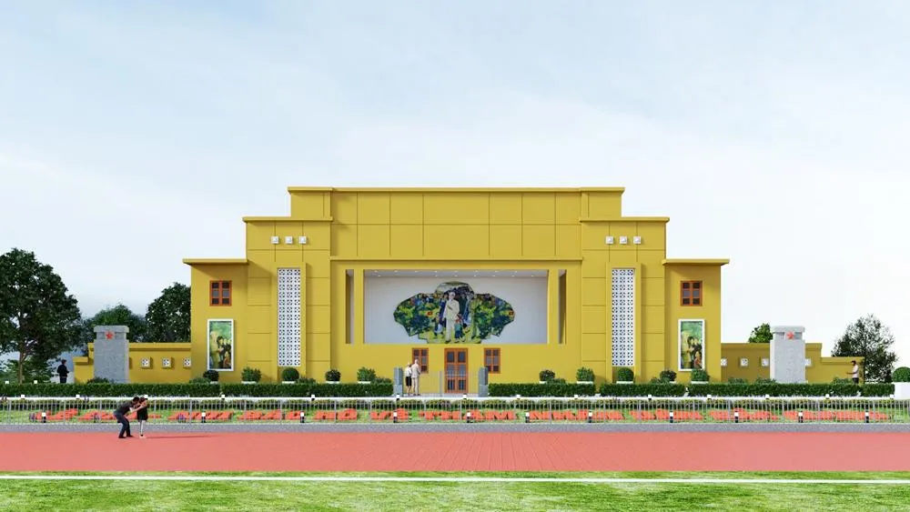  Phối cảnh tổng thể dự án tu bổ, tôn tạo di tích quốc gia khán đài B (A cũ), sân vận động Bắc Giang.