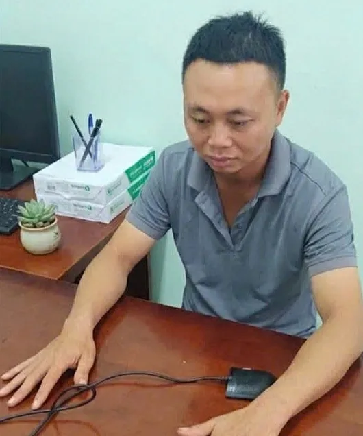Nguyễn Hữu Nam tại cơ quan điều tra. Ảnh: Công an tỉnh Gia Lai