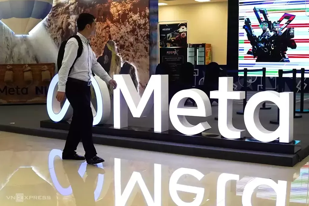Logo Meta tại sự kiện về đổi mới sáng tạo tại Hà Nội, tháng 10/2024. Ảnh: Lưu Quý