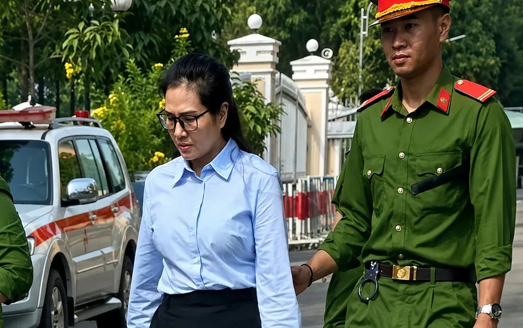 Bà Lê Thúy Hằng trong lần ra tòa phúc thẩm hồi tháng 6. Ảnh: Hải Duyên