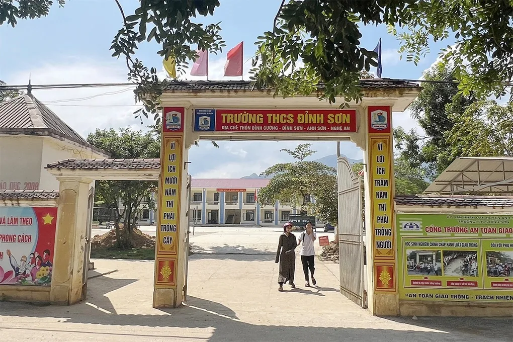 Trường THCS Đỉnh Sơn, đóng ở xã Đỉnh Sơn cũ, nay là xã Nhân Hòa - nơi ông Hồng làm Hiệu trưởng. Ảnh: Quốc Huy