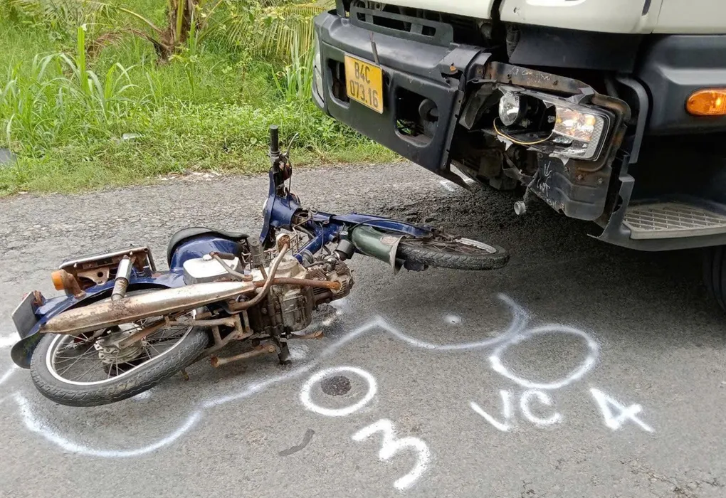 Hiện trường vụ tai nạn ngày 7/6/2024 khiến ông Nguyễn Văn Oanh tử vong. Ảnh: Người dân cung cấp