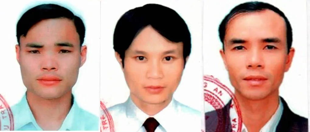 Bị can Kim, Sáng, Tự (từ trái qua phải). Ảnh: Bộ Công an