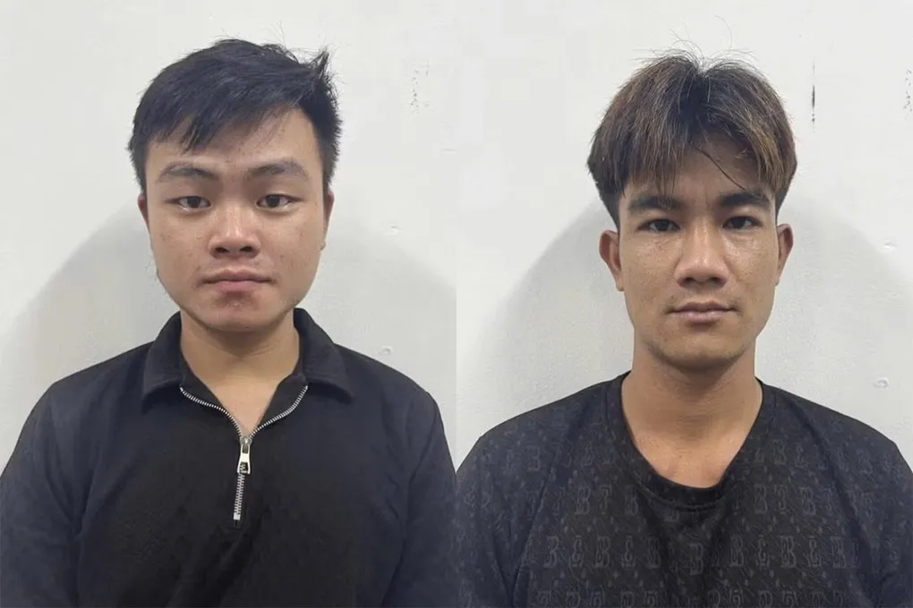 Nghi can Vũ Anh và An (từ trái qua) tại cơ quan điều tra. Ảnh: Công an cung cấp