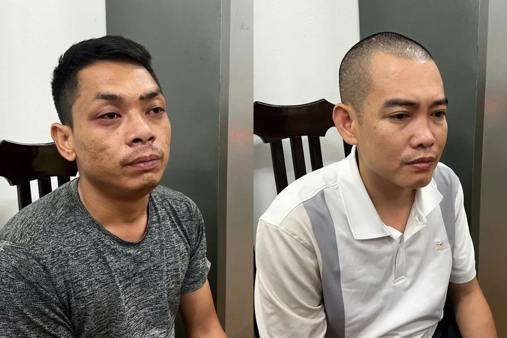Đinh Xuân Đông (phải) và Đinh Văn Lương. Ảnh: Công an cung cấp