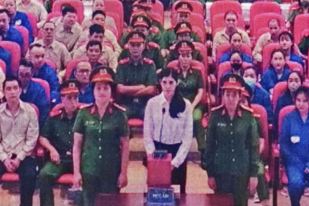Bị cáo Andrea Aybar trong phần trả lời thẩm vấn tại Trại tạm giam Chí Hòa (T30). Ảnh: Chụp màn hình
