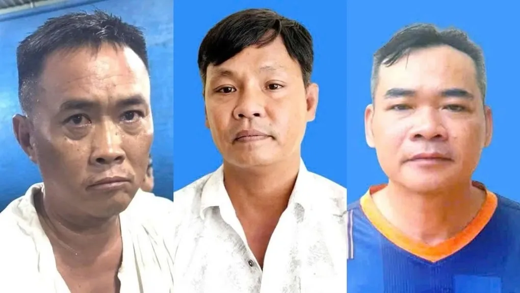 Bị can Nguyễn Thế Du, Lê Thành Phúc, Lê Tấn Bửu. Ảnh: Công an cung cấp
