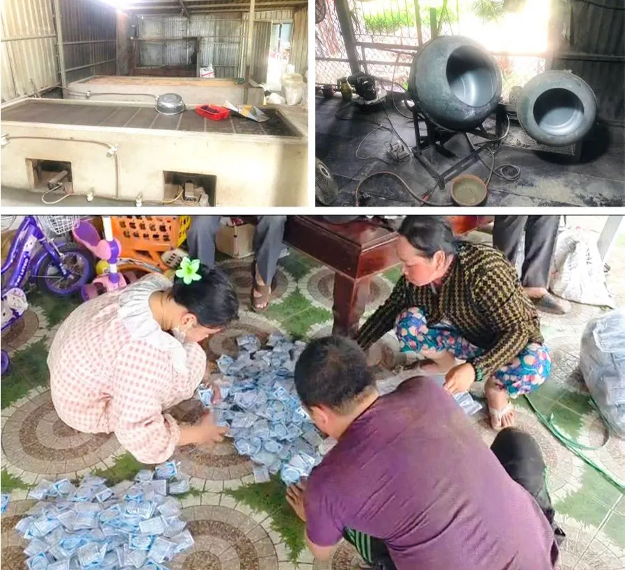 Bên trong cơ sở sản xuất thuốc giả của vợ chồng Mẫn tại Đồng Tháp.  Ảnh: Lam Sơn