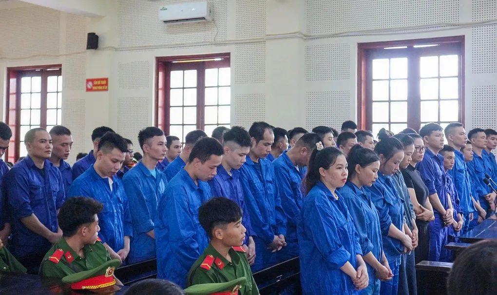 Các bị cáo tại tòa, sáng 11/8. Ảnh: Hùng Lê