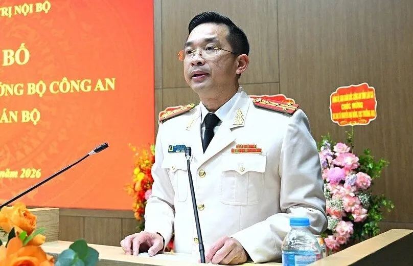 Đại tá Nguyễn Đại Đồng phát biểu nhận nhiệm vụ. Ảnh: Bộ Công an
