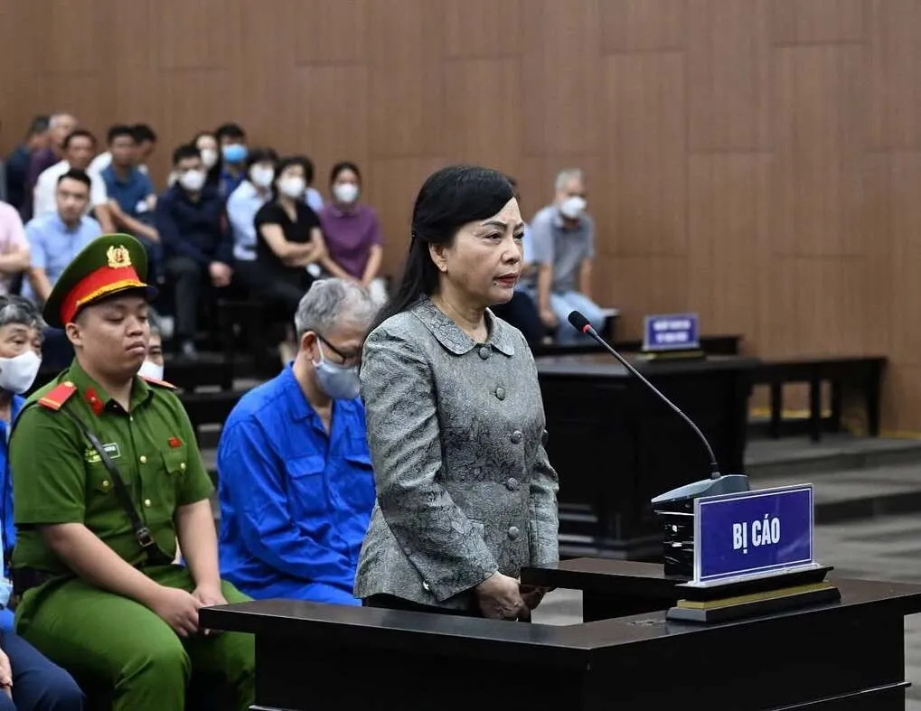 Bà Nguyễn Thị Kim Tiến tại phiên tòa sơ thẩm mở tháng 5 tại TAND Hà Nội.