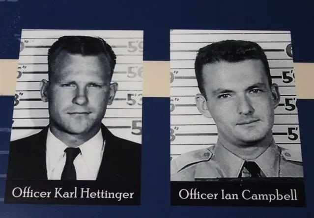 Hai sĩ quan Karl Hettinger và Ian Campbell. Ảnh: Police Magazine