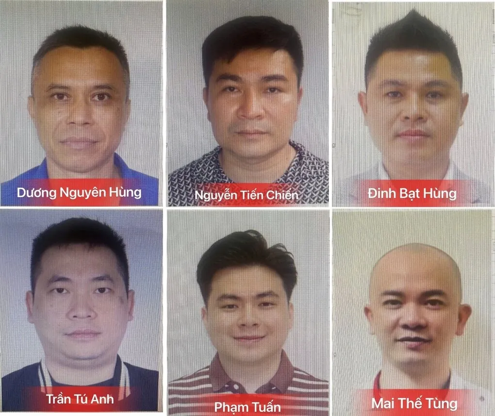 6 nghi phạm trong vụ án. Ảnh: Công an cung cấp