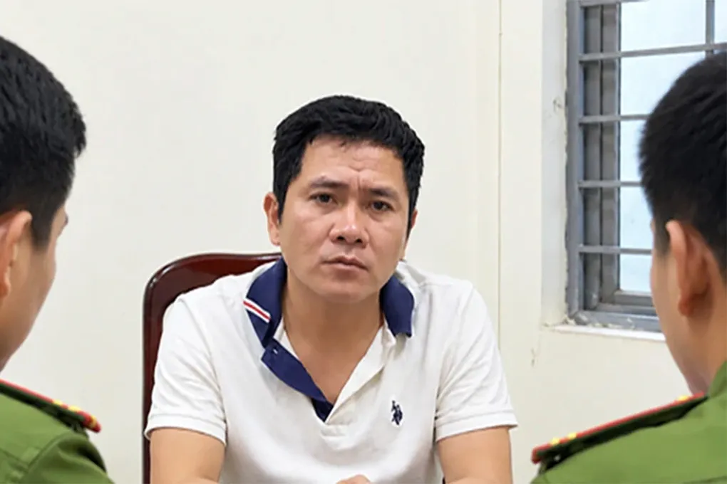 Lương Công Thạnh tại cơ quan điều tra. Ảnh: Công an Đăk Lăk