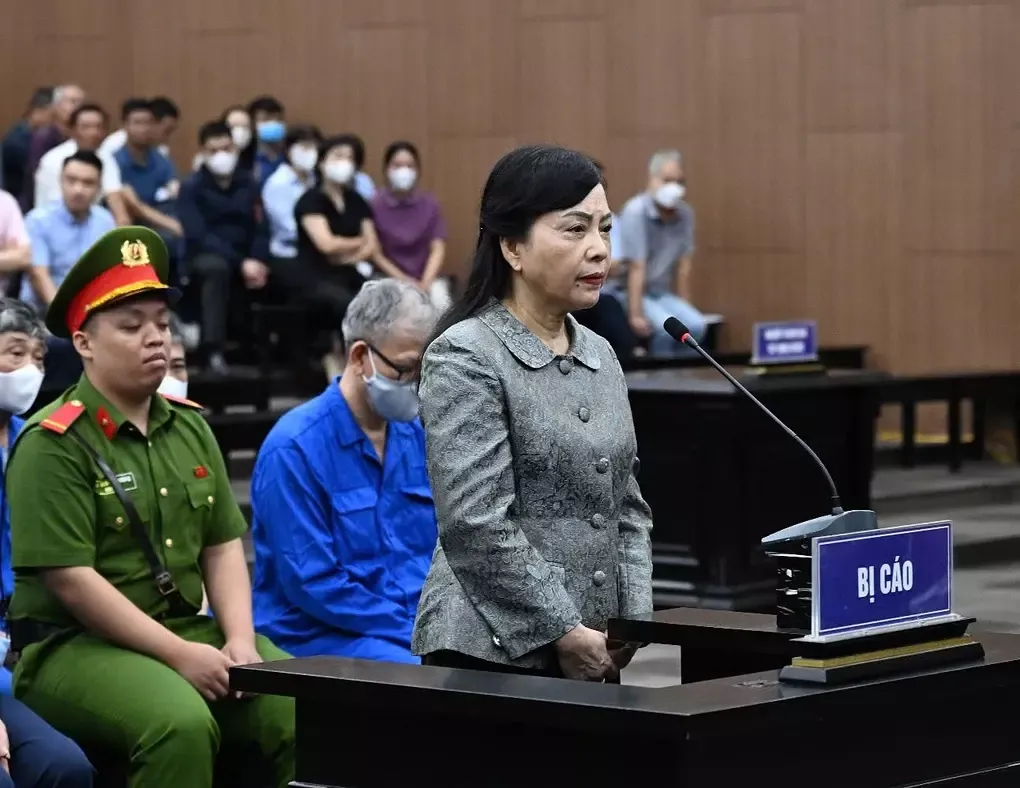 Bà Nguyễn Thị Kim Tiến tại tòa sơ thẩm hồi tháng 5. Ảnh:Danh Lam