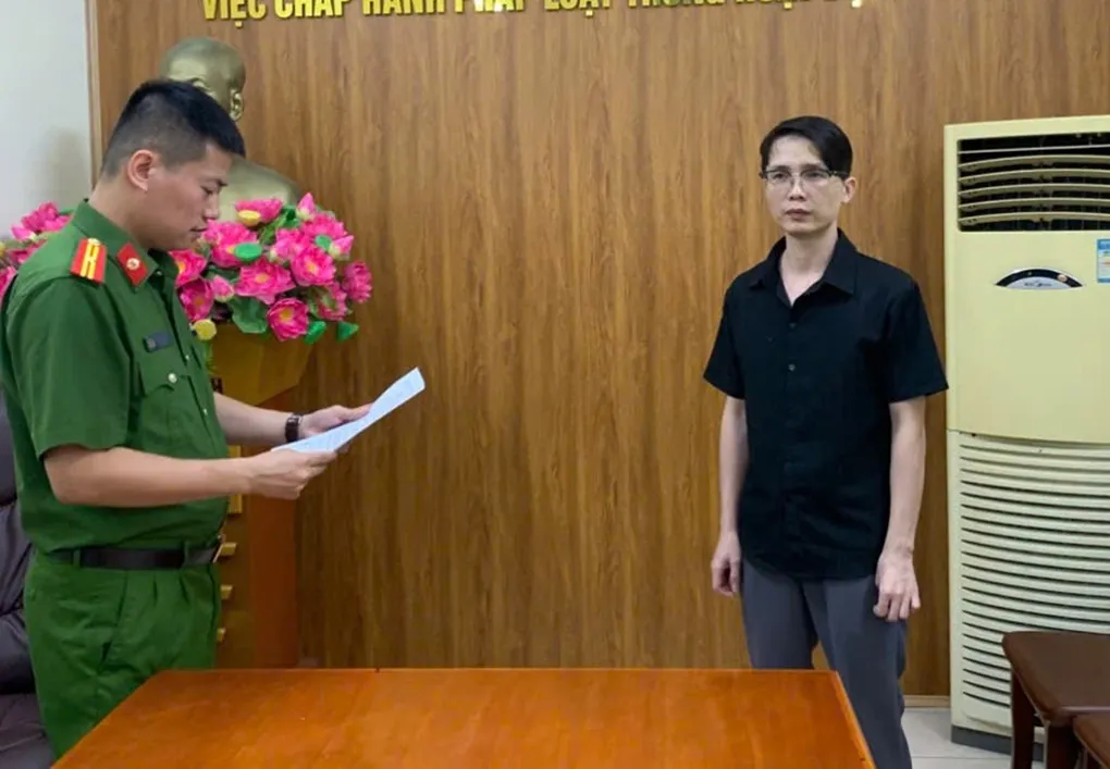 Đỗ Xuân Thanh tại cơ quan công an. Ảnh: CACC