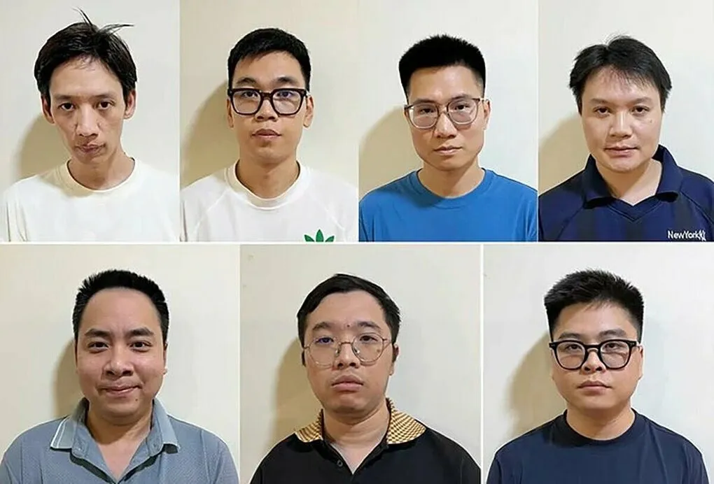 Các bị can trong vụ án. Ảnh: Công an