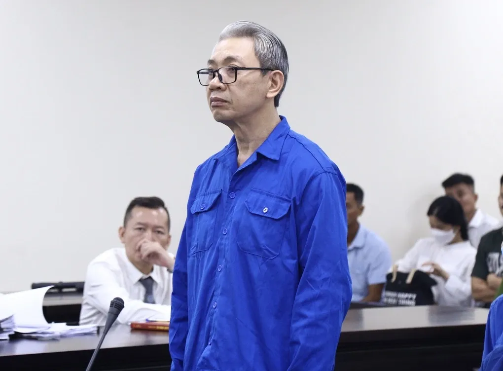 Cựu phó chủ tịch Thanh Hóa Lê Đức Giang tại tòa. Ảnh: Danh Lam