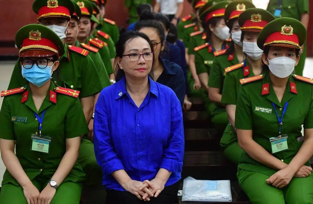 Bà Trương Mỹ Lan tại tòa phúc thẩm giai đoạn 2, hồi tháng 4/2025. Ảnh:Thanh Tùng