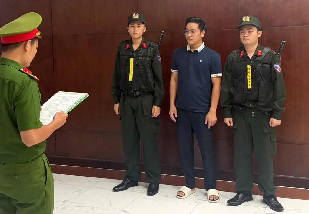 Nghi can tại cơ quan điều tra. Ảnh: Công an TP HCM