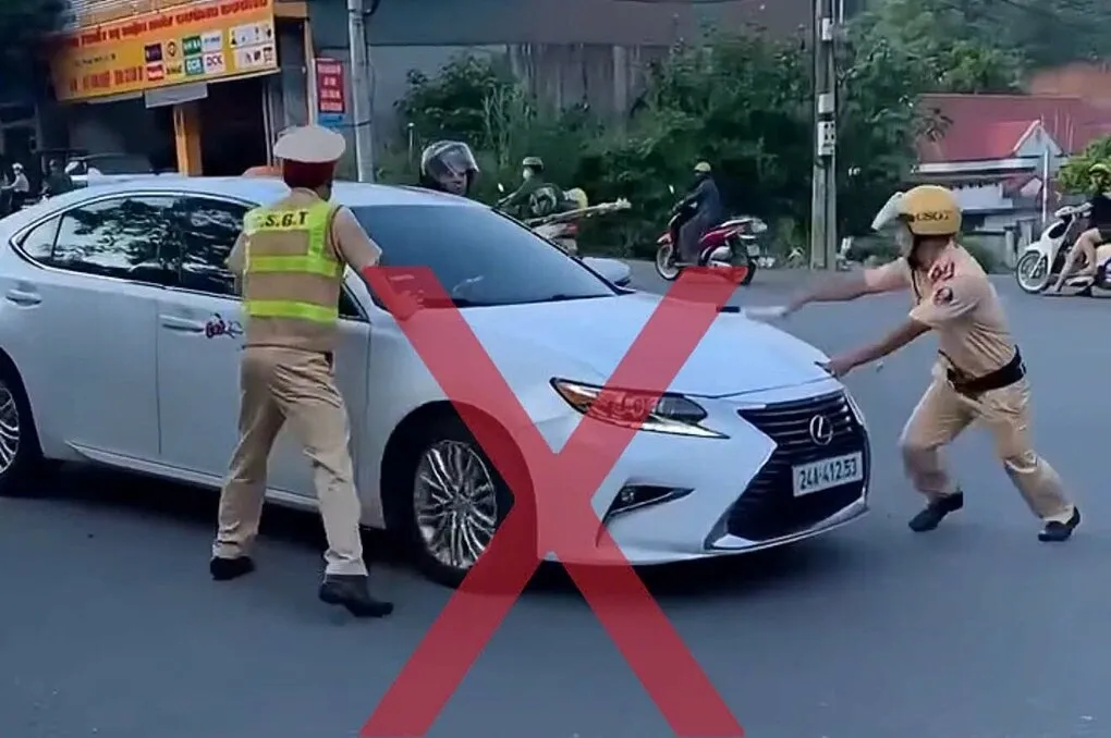 Kim Anh lái xe bỏ chạy khỏi hiện trường. Ảnh: Công an tỉnh Lào Cai
