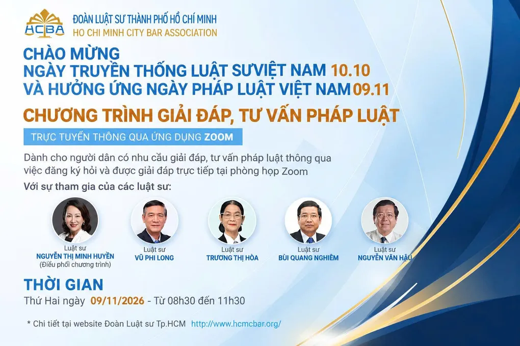 Chương trình tư vấn pháp luật miễn phí. Ảnh: Đoàn luật sư TP HCM