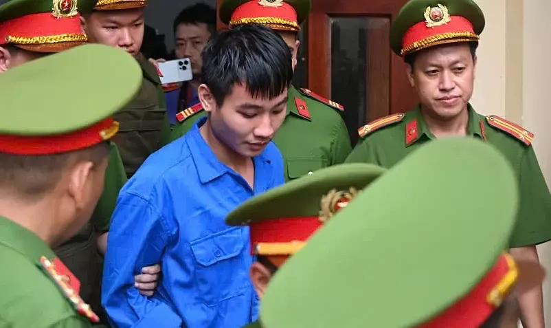 Đức Anh tại phiên tòa sáng nay. Ảnh: Phạm Hải