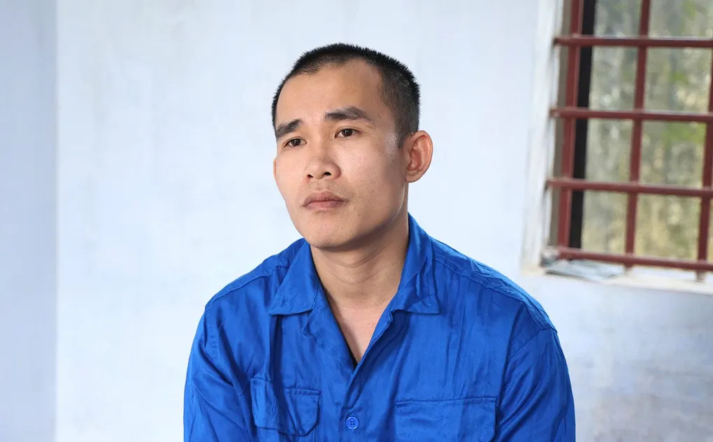 Nguyễn Đình Giang tại cơ quan điều tra. Ảnh: Khôi Trần